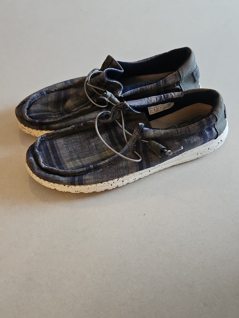 Hey Dude Funk Plaid Blue Grey
